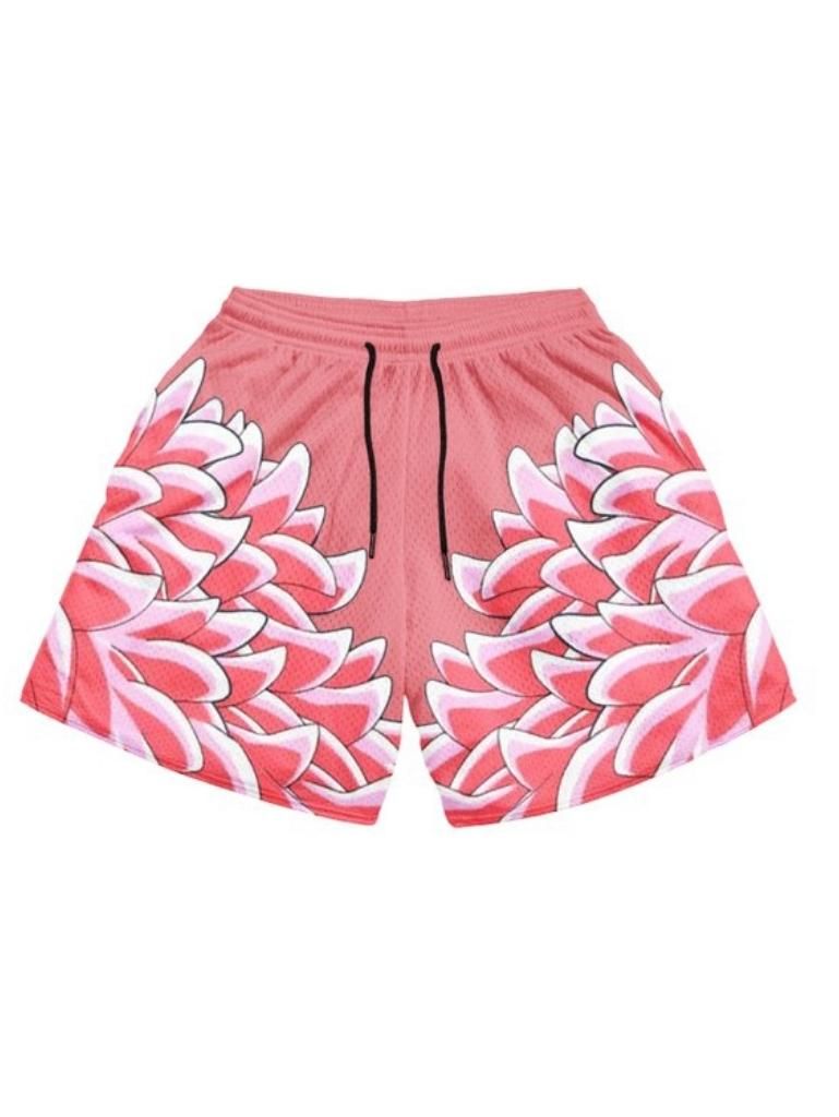 CRIMSON FEATHER MESH SHORTS